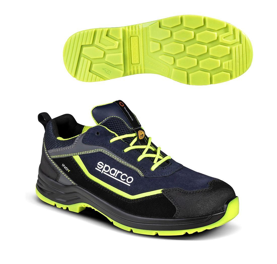 Safety shoe Sparco INDY S3S BALTIMORA Navy blue yellow fluo - 36